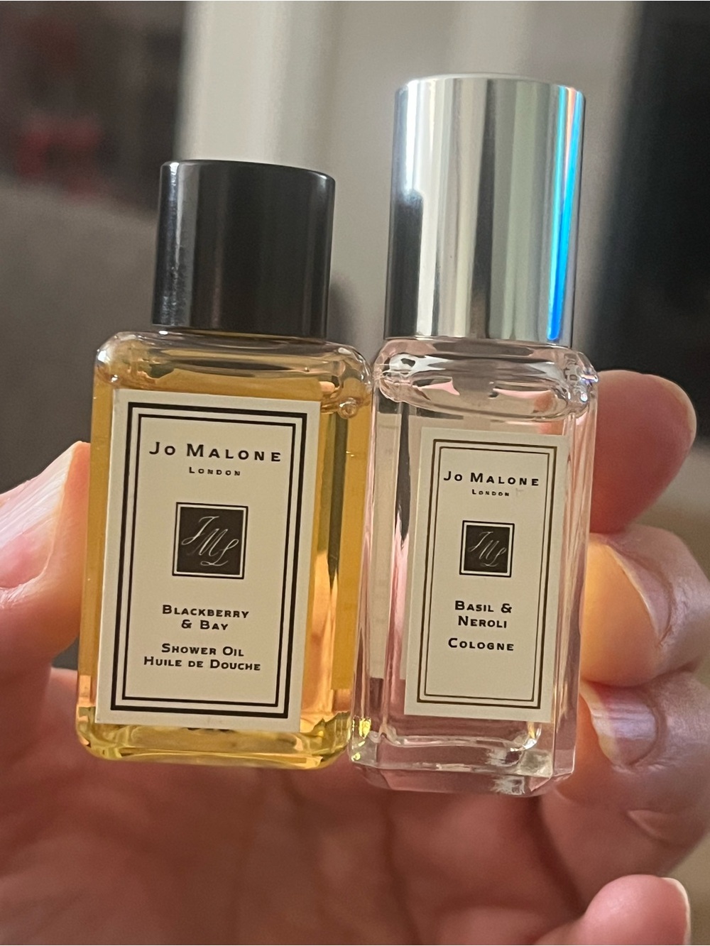 New In Pouch Jo Malone BlackBerry & Bay Shower Oil and Basil & Neroli Cologne
